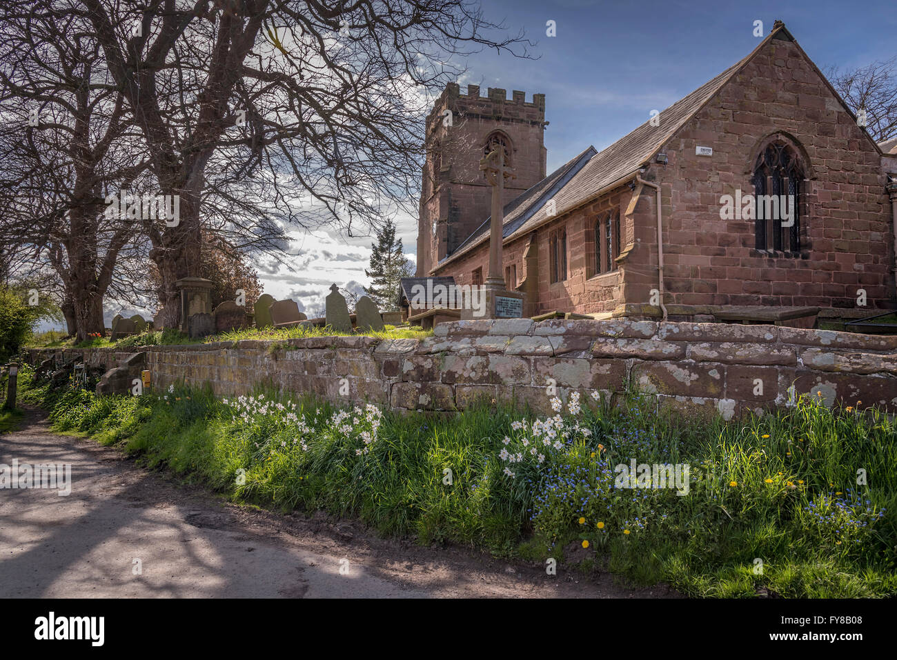 St. Michael Kirche, Shotwick. Wirral Cheshire. Nordwestengland. Stockfoto