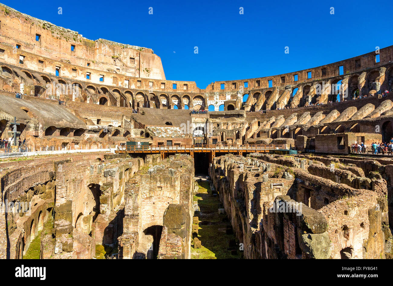 Arena des Kolosseums oder flavische Amphitheater in Rom Stockfoto
