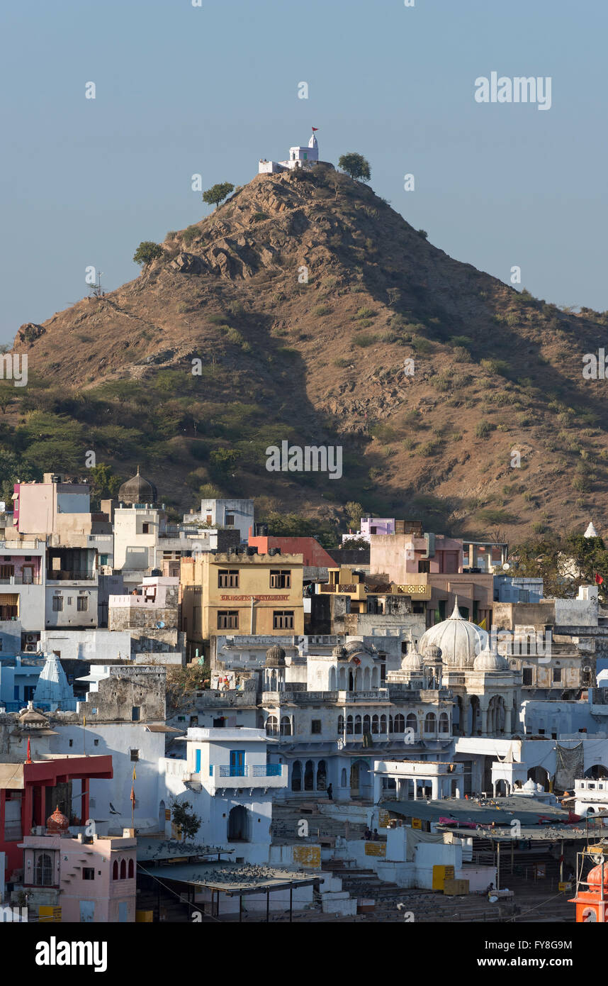 Gayatri Hill, Pushkar, Rajasthan, Indien Stockfoto