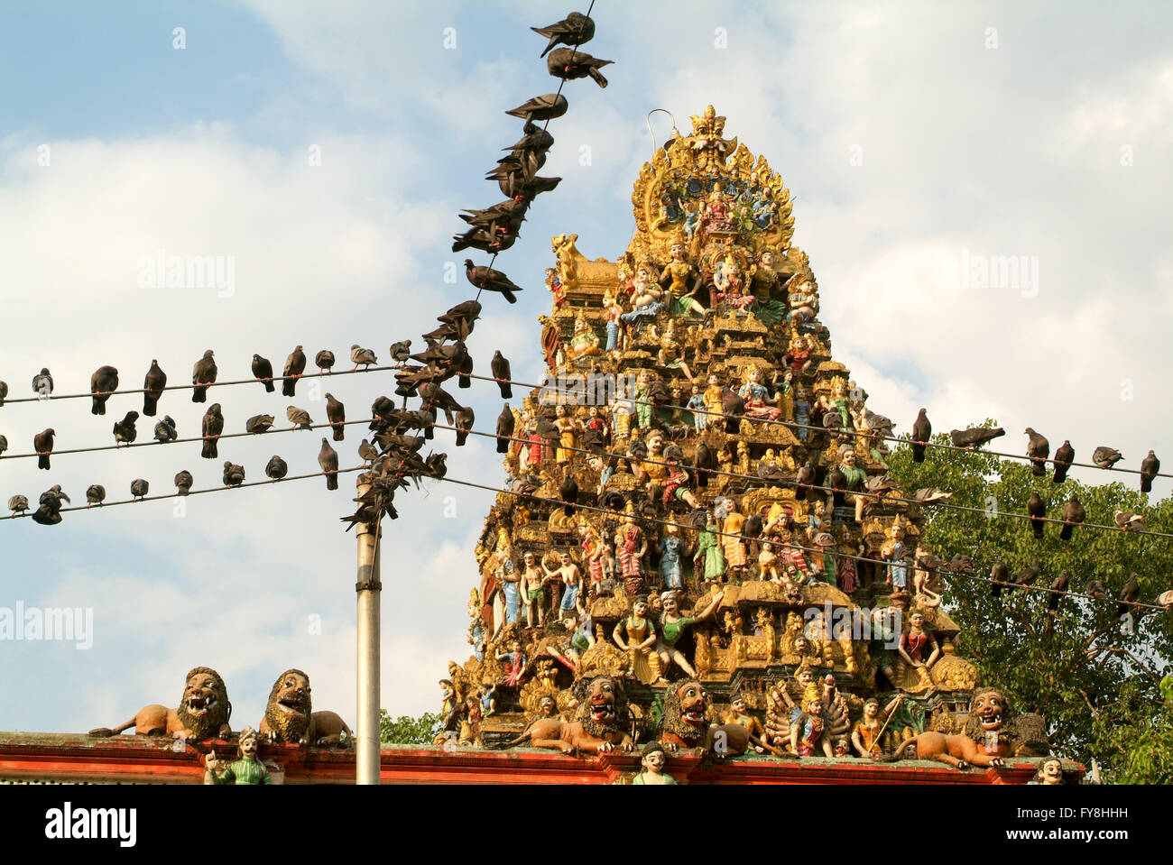 Der indische Tempel Sri Kali in Yangon in Myanmar Stockfoto