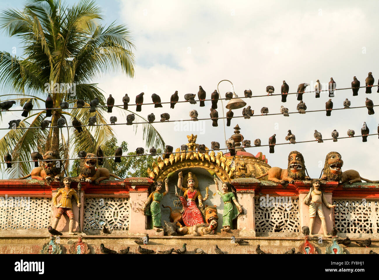 Der indische Tempel Sri Kali in Yangon in Myanmar Stockfoto