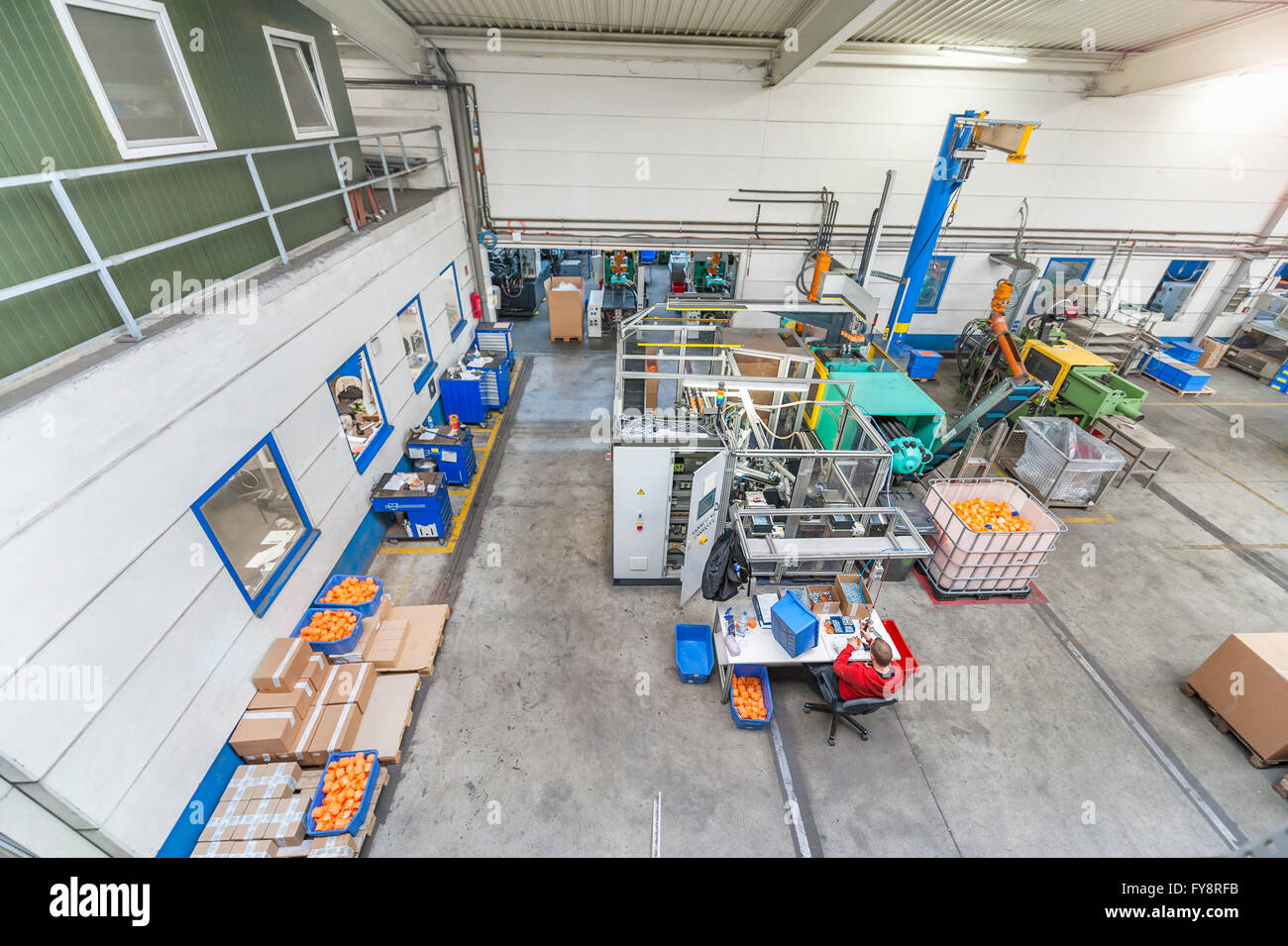 Produktion und Versand Hall in Fabrik Stockfoto