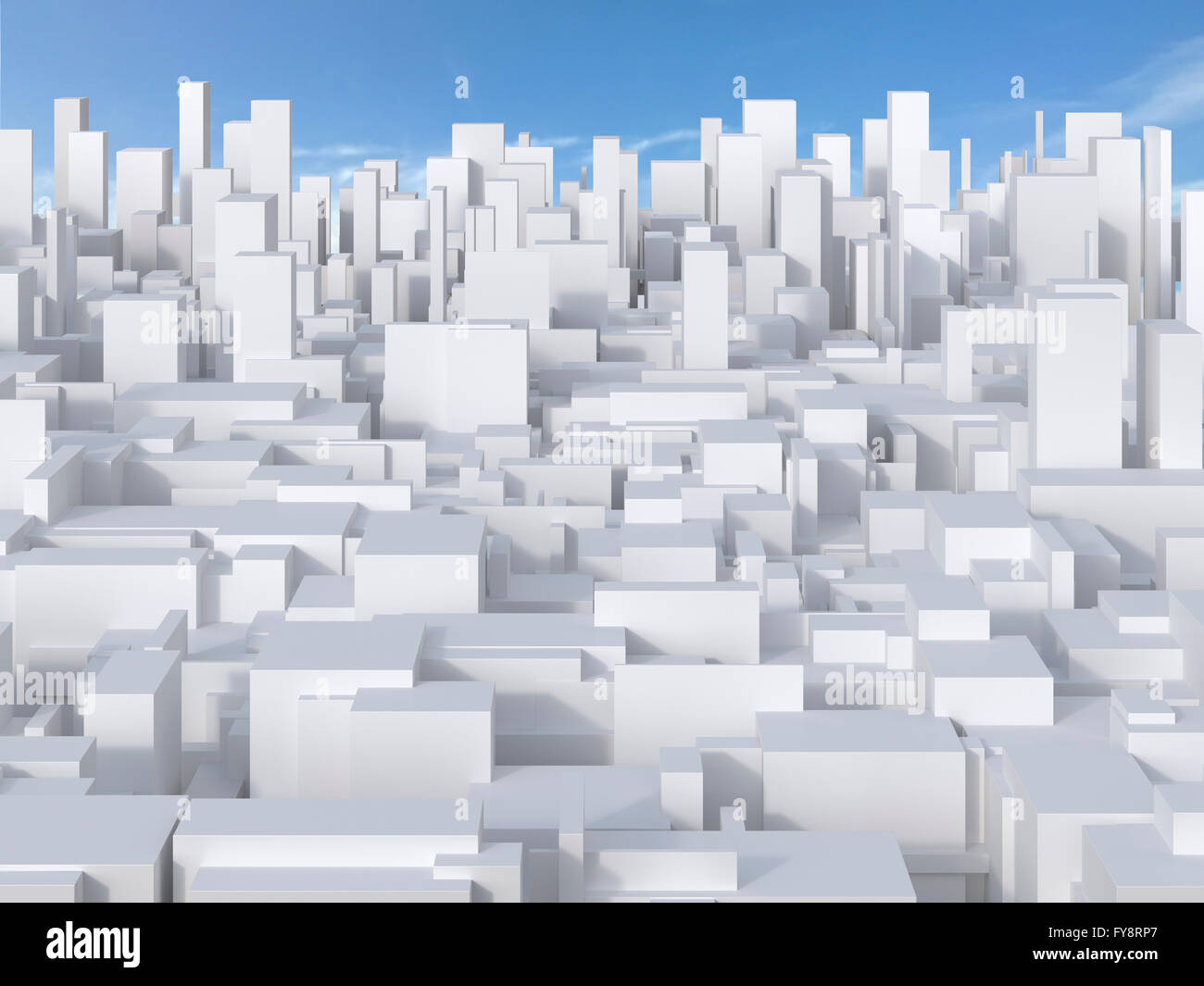 3D-Rendering, Mega-City, Wohnfläche Stockfoto