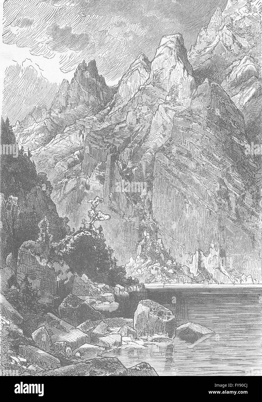 Frankreich: Die White Lake, antiken print 1903 Stockfoto