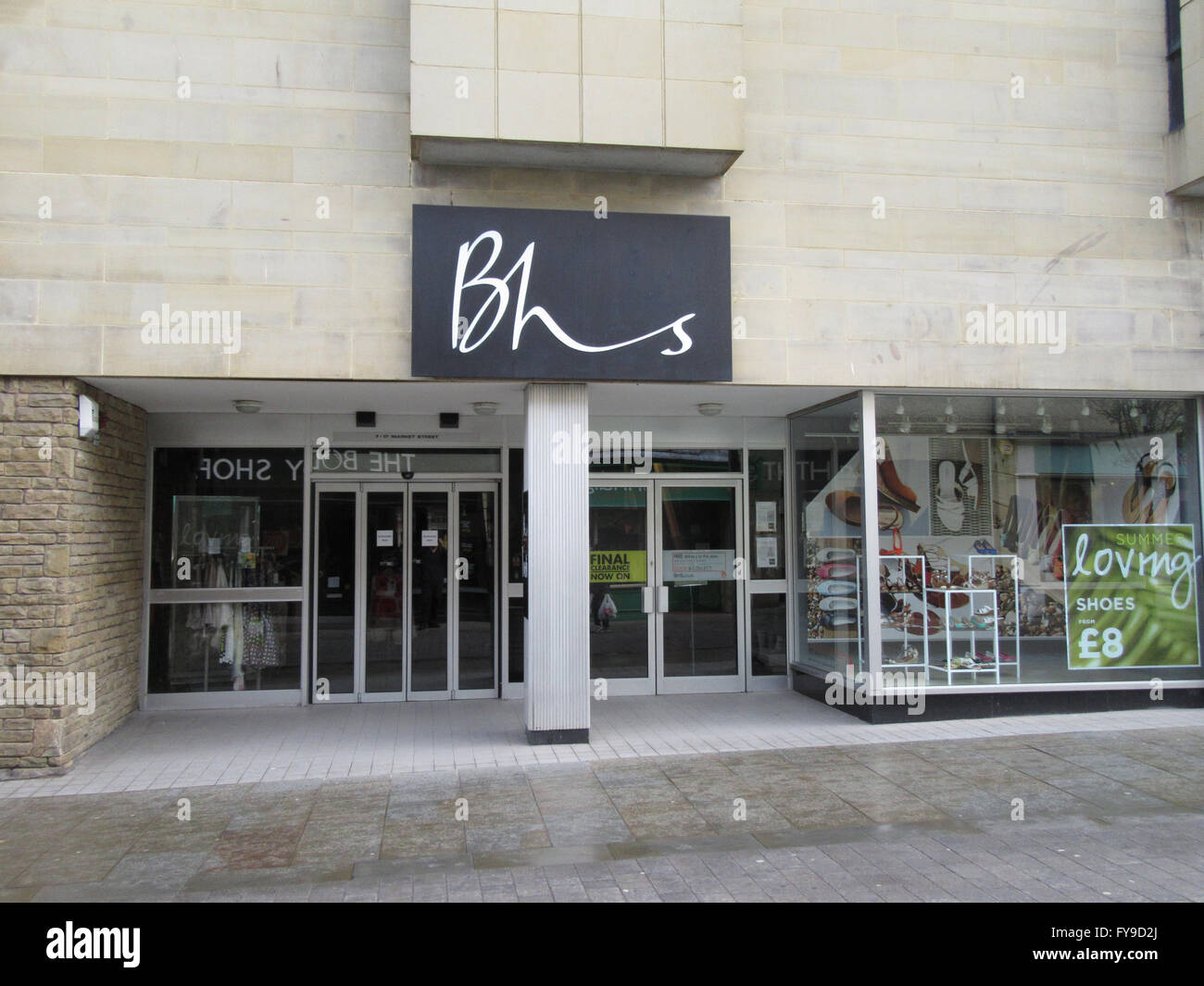 BHS, Lancaster, Lancaster, United Kingdom, 24. April 2016 berichtet wurde, dass BHS festgelegt sind die Administratoren Aufruf Platzierung 11.000 Arbeitsplätze an der High Street Filialisten gefährdet. Bildnachweis: David Billinge/Alamy Live-Nachrichten Stockfoto