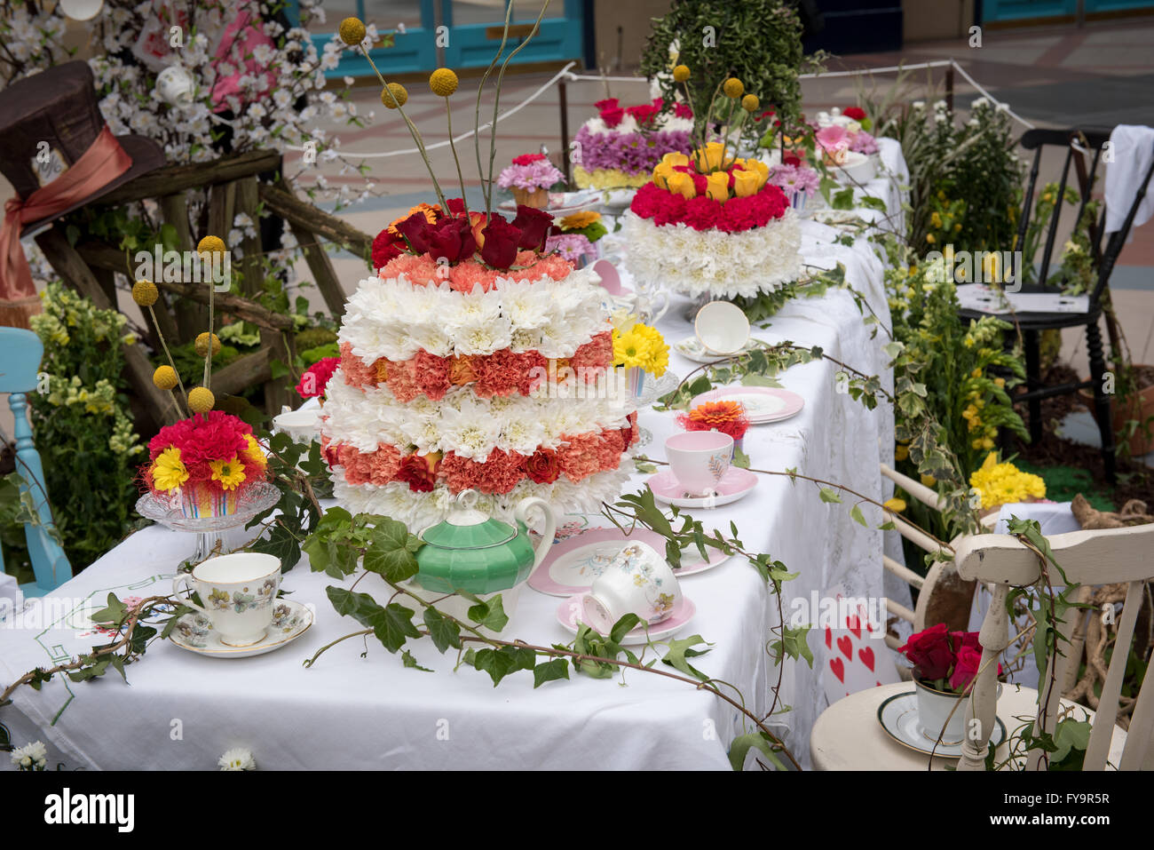 Kuchen Sie International – die Sugarcraft Kuchen dekorieren und Backen Show in London- Stockfoto