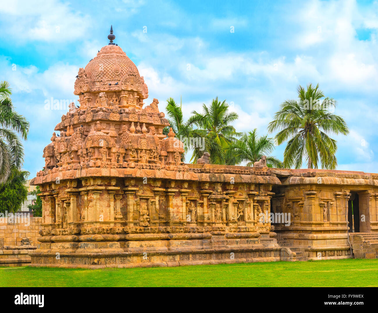 Hindu-Tempel gewidmet Shiva, alten Gangaikonda Cholapuram Tempel, Indien, Tamil Nadu, Thanjavur (Trichy) Stockfoto