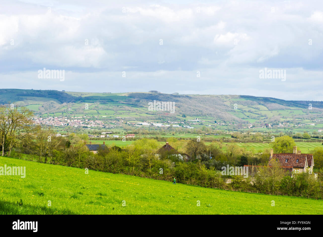 Wedmore und Mendip Hügel, Somerset, England Stockfoto