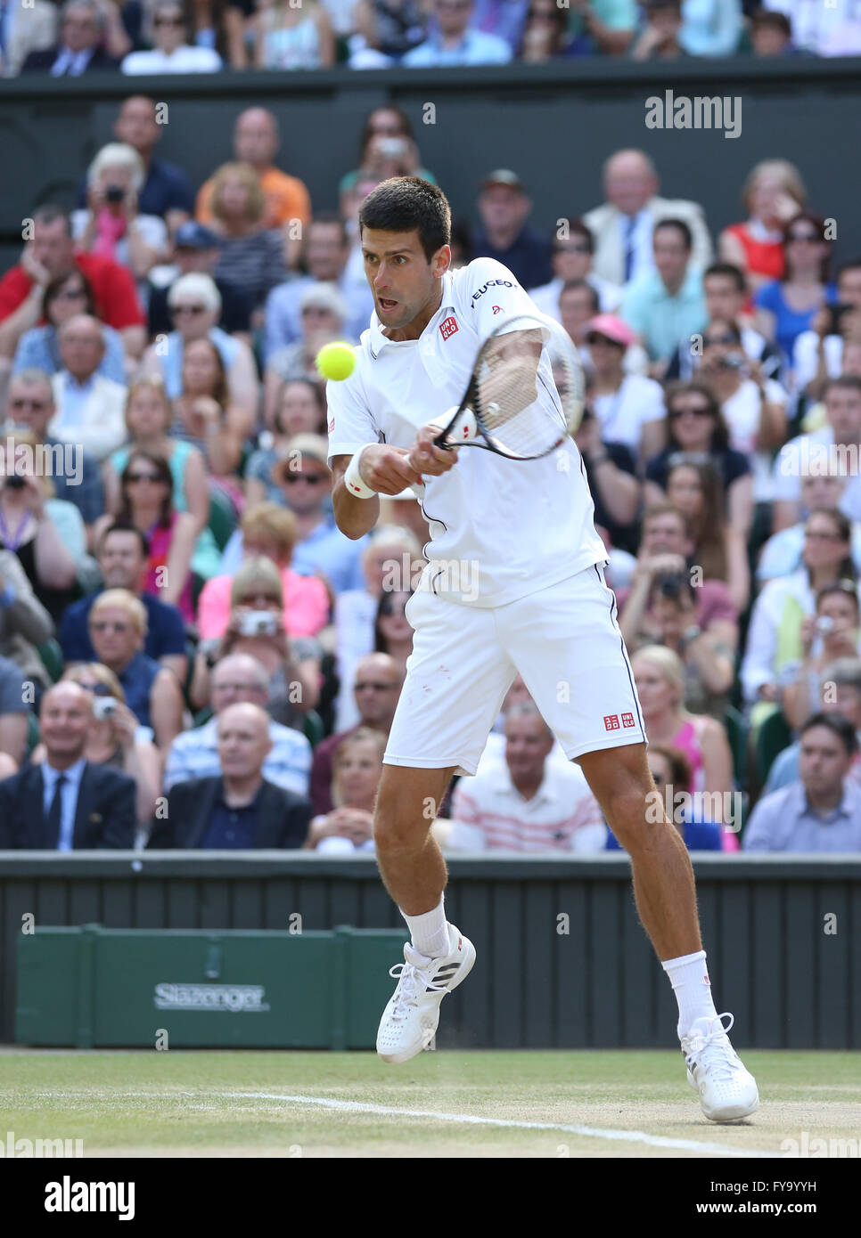 Novak Djokovic, SRB, Wimbledon Championships in 2014, ITF Grand-Slam-Tennis-Turnier, AELTC, All England Lawn Tennis und Stockfoto