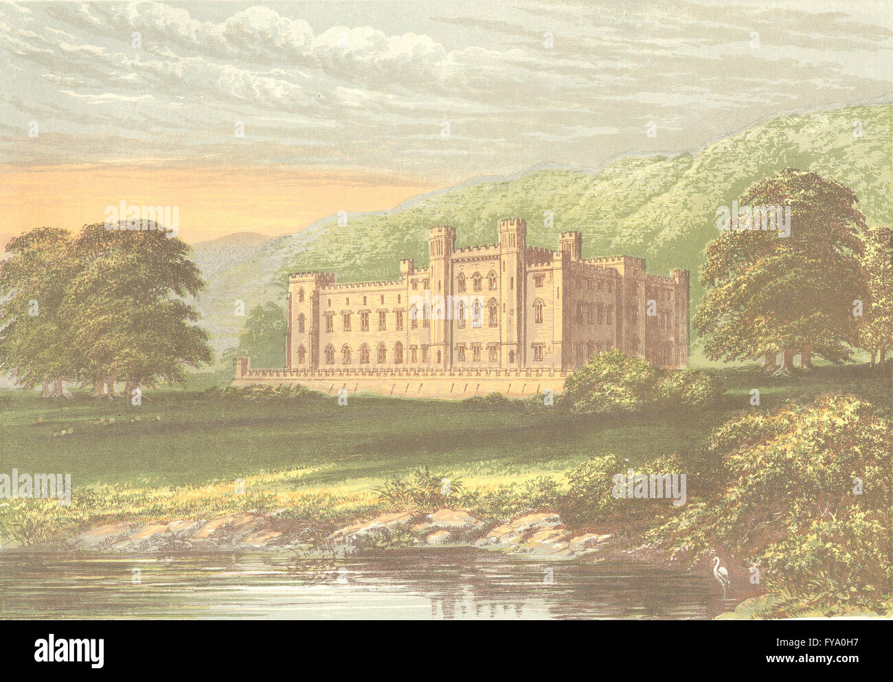 SCONE PALACE, Perth, Perthshire (Earl of Mansfield), antike print 1890 Stockfoto