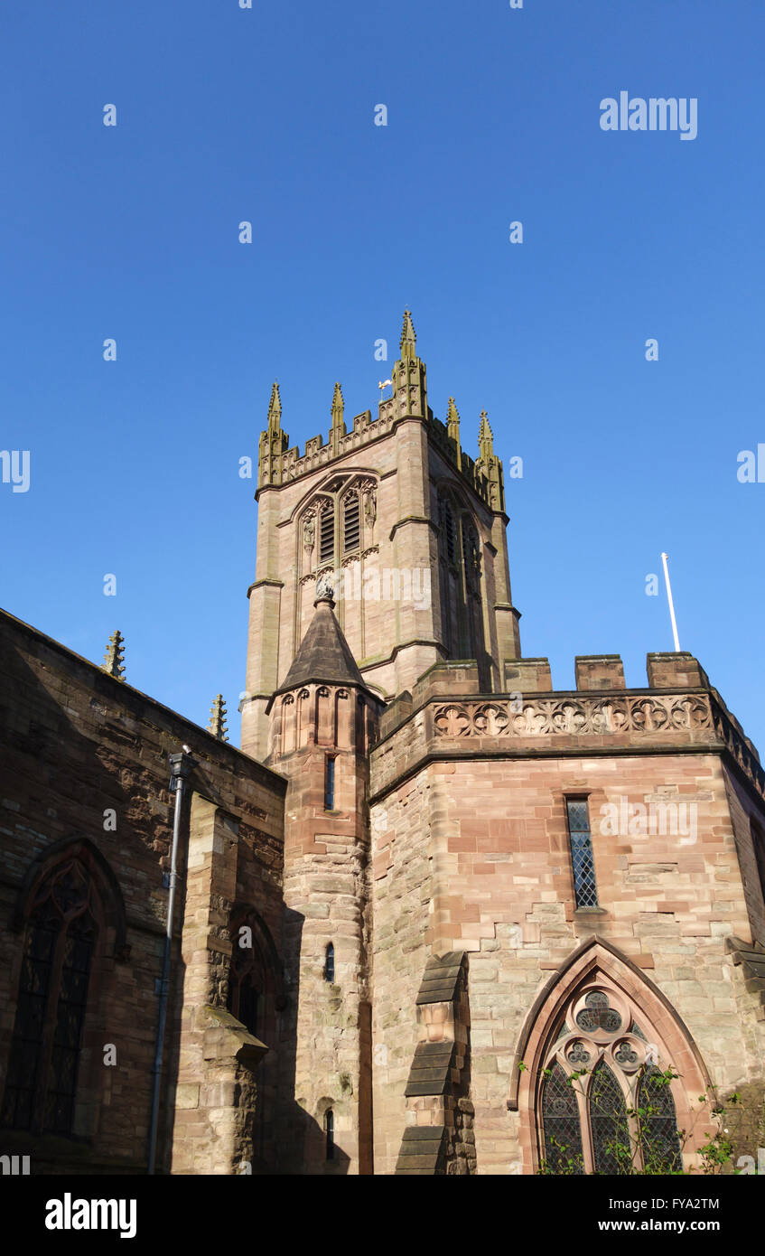Ludlow, Shropshire, UK. Die 15c St Laurence in der senkrechten Stil Stockfoto