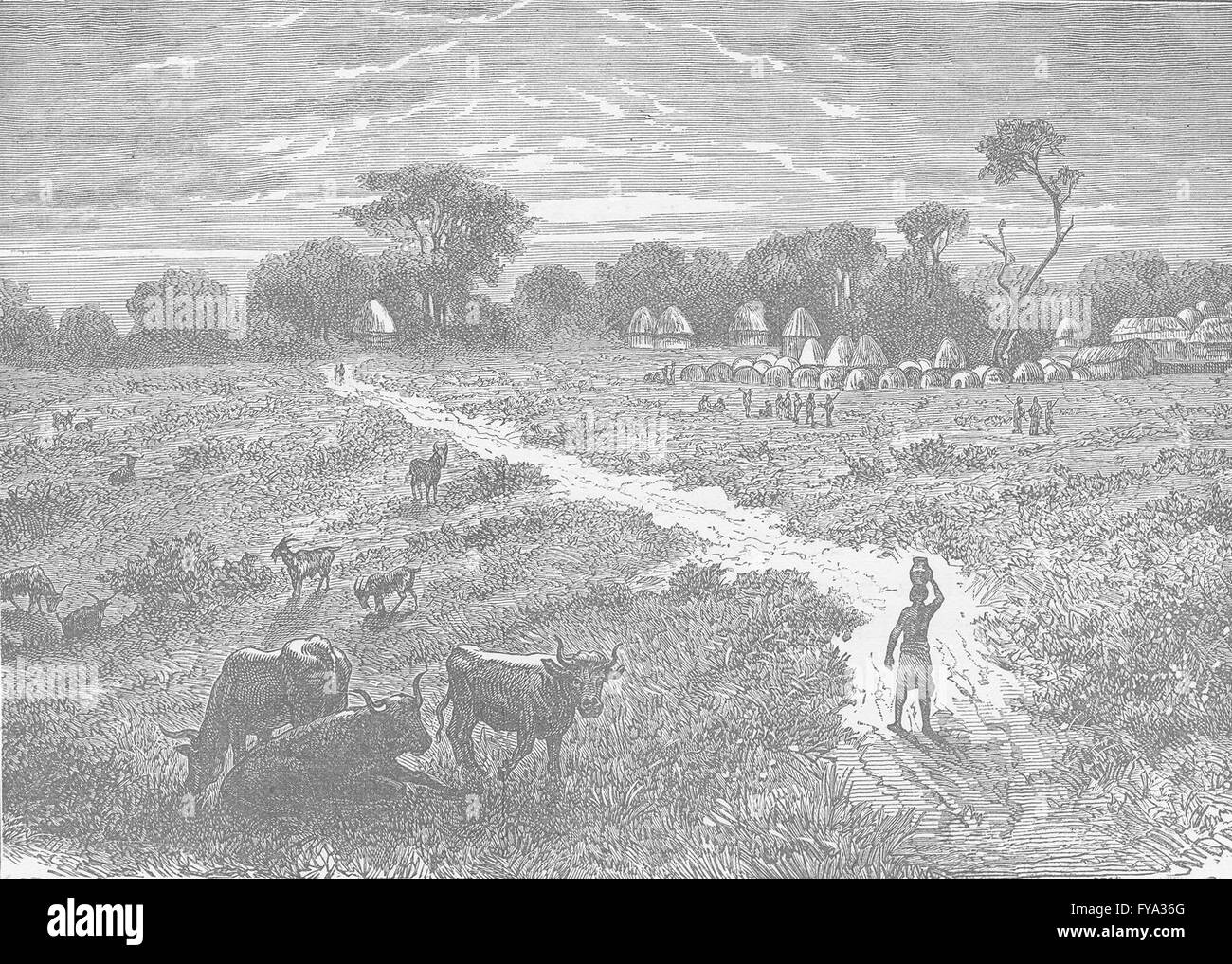 Tansania: Kagehyi, ein Uchambi Dorf, von Speke Golf, Victoria Nyanza, 1891 Stockfoto