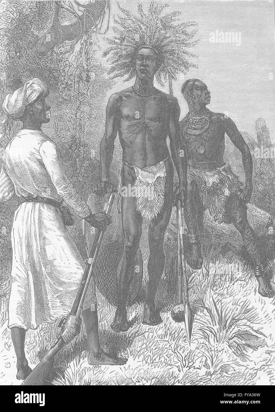 Ostafrika: Ngoni Ruga-Ruga oder Marodeure von Mirambo Band. Uhha, print 1891 Stockfoto