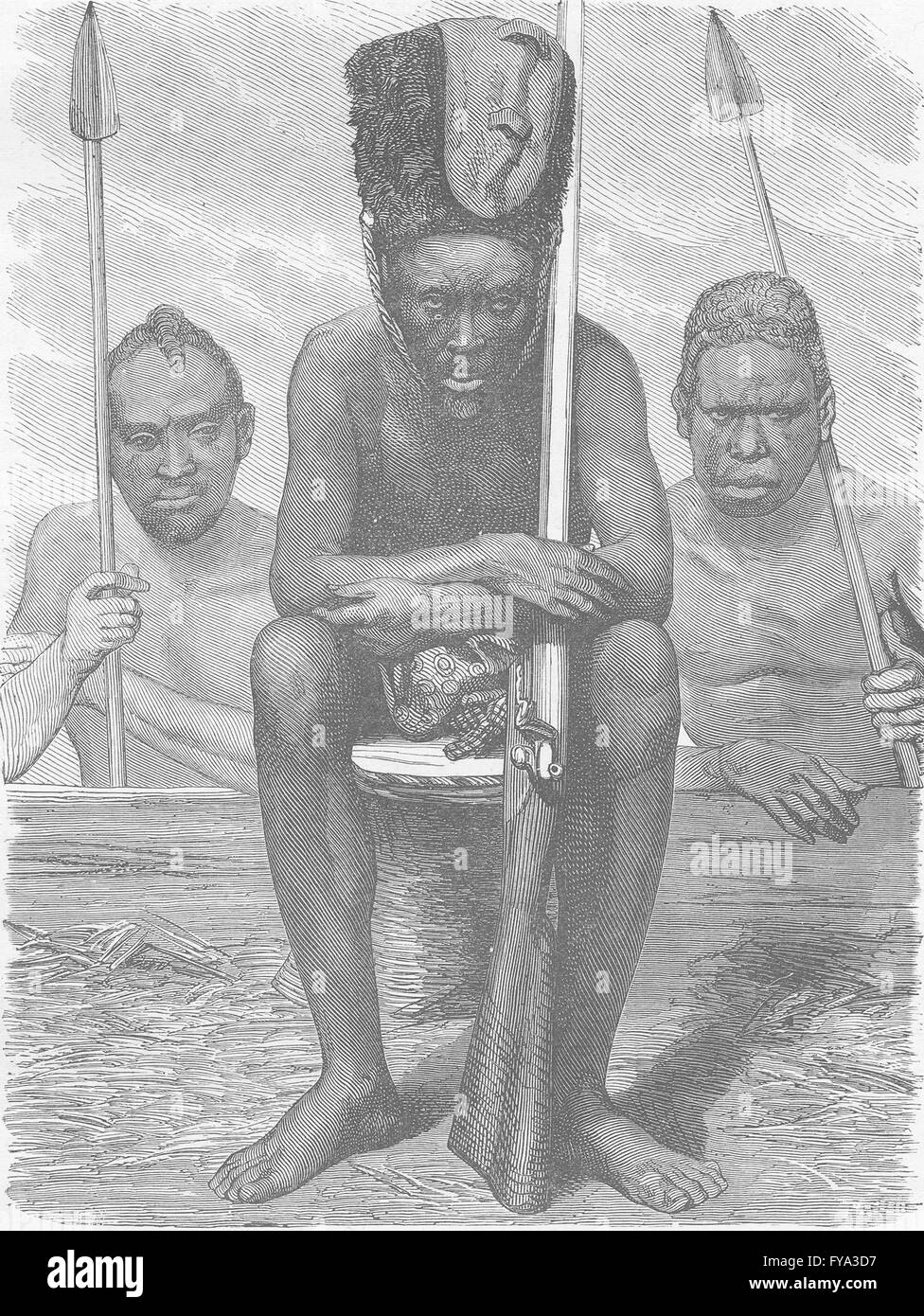Zentralafrika: Pahouin (Fan) Krieger, antiken Drucken 1891 Stockfoto