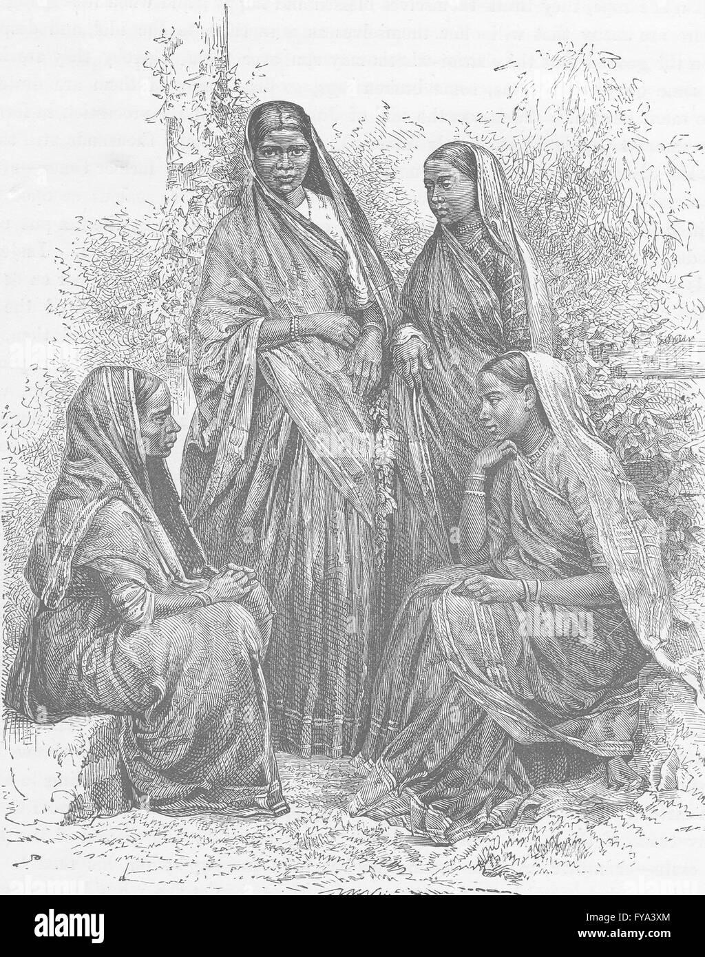 Indien: Native Frauen (Bombay (Mumbai) Präsidentschaft) Konvertiten zum Christentum, 1892 Stockfoto