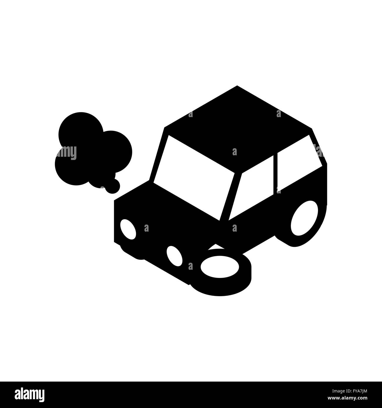 Auto-Crash-Silhouette. Vektor-Illustration. EPS 10. Keine Transparenz. Keine Steigungen. Stock Vektor