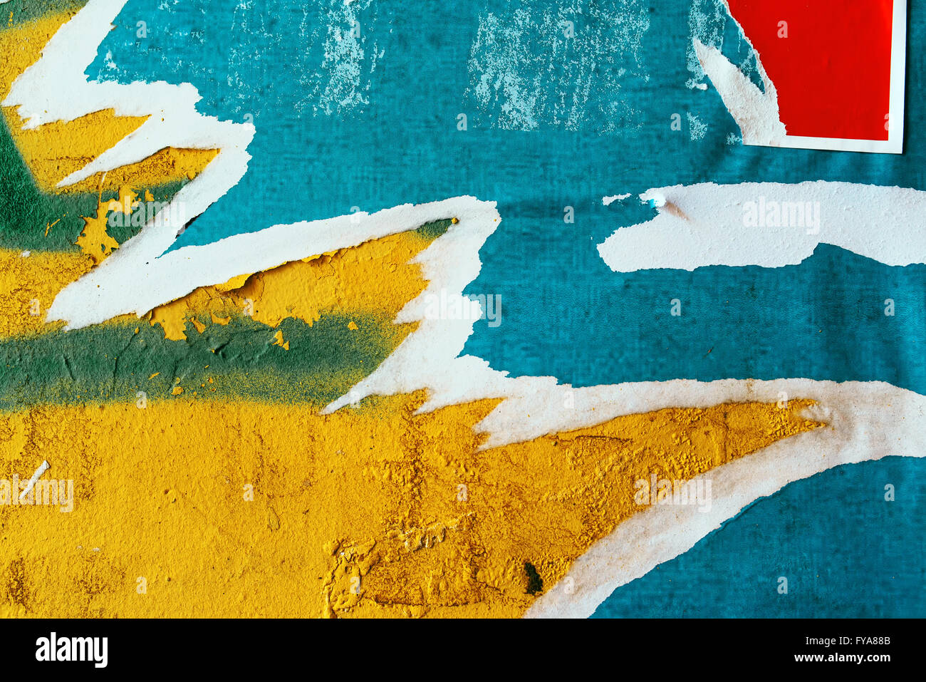 Zerrissene Werbung Plakate Papierstruktur, Riss Papier als städtischen Hintergrund Stockfoto