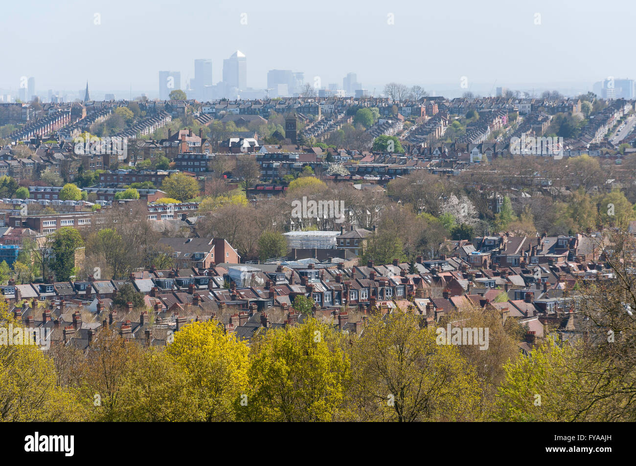 Blick auf London von Alexandra Park, London Borough of Haringey, Greater London, England, Vereinigtes Königreich Stockfoto