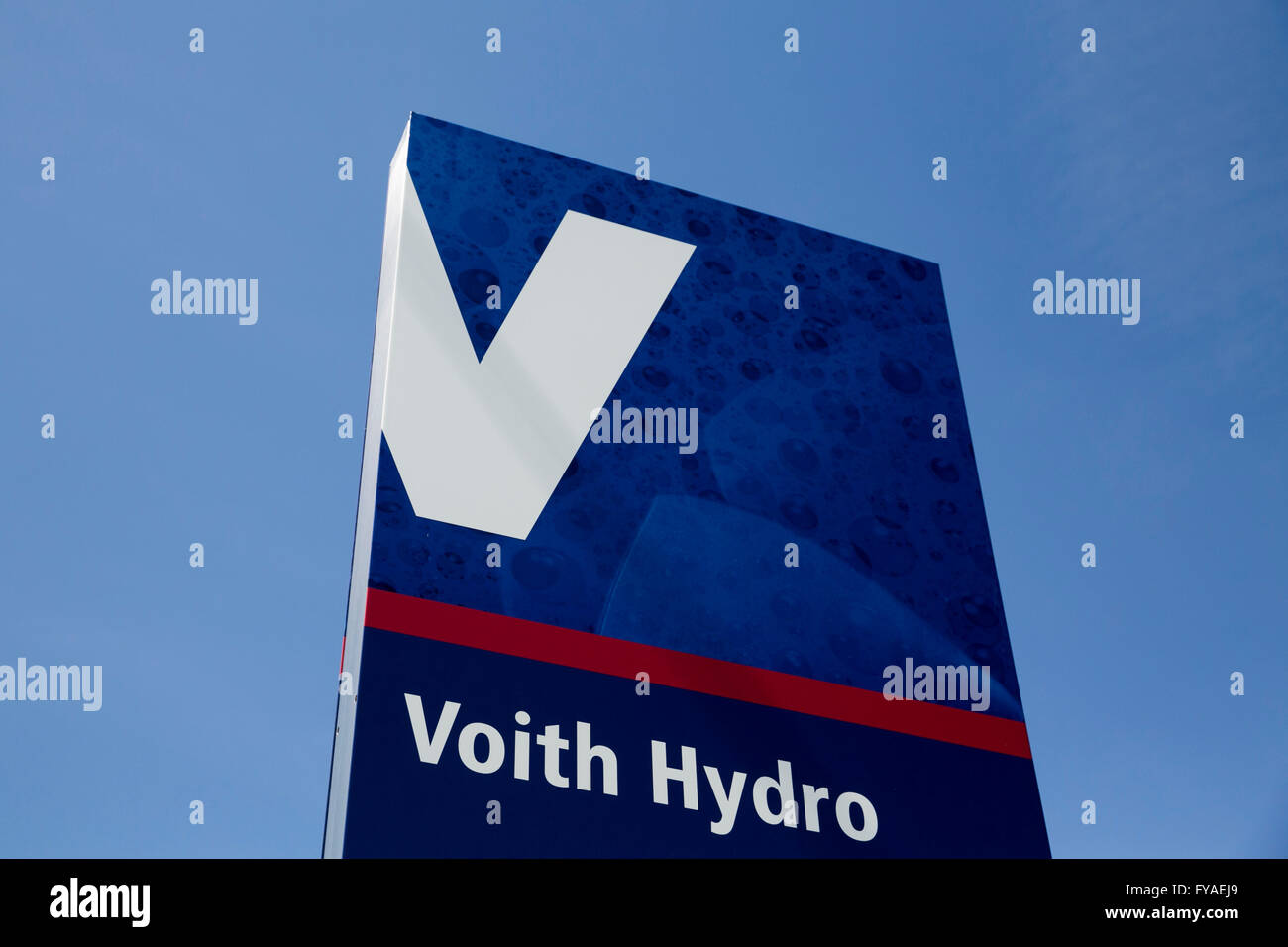 Ein Logo Zeichen außerhalb der Hauptsitz von Voith Hydro in York, Pennsylvania am 17. April 2016. Stockfoto