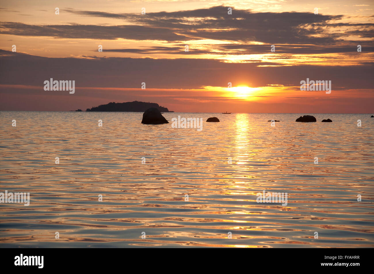 Sonnenaufgang in Bintan Stockfoto