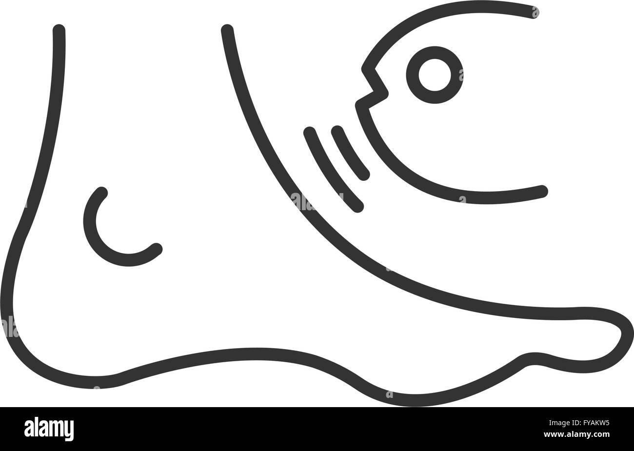 Fisch Spa Füße Symbol Symbol Linienart Stock Vektor