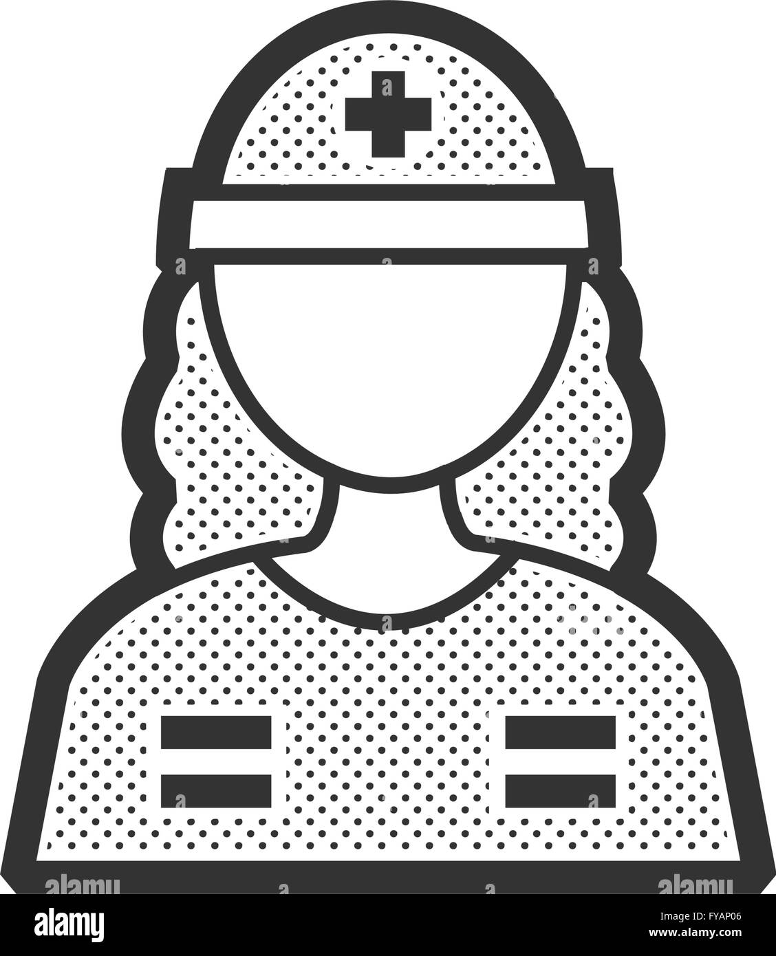 Retter, medizinische Avatar, Frau Symbol Stock Vektor