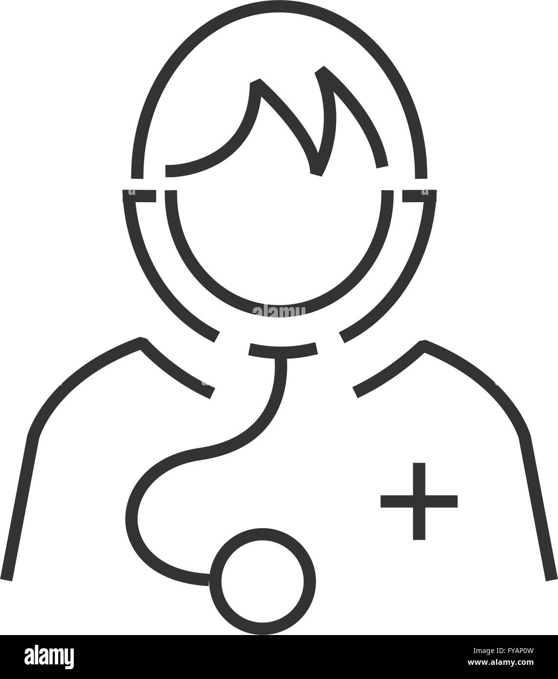 Liniensymbol Avatar Arzt Symbol Vektor Stock Vektor