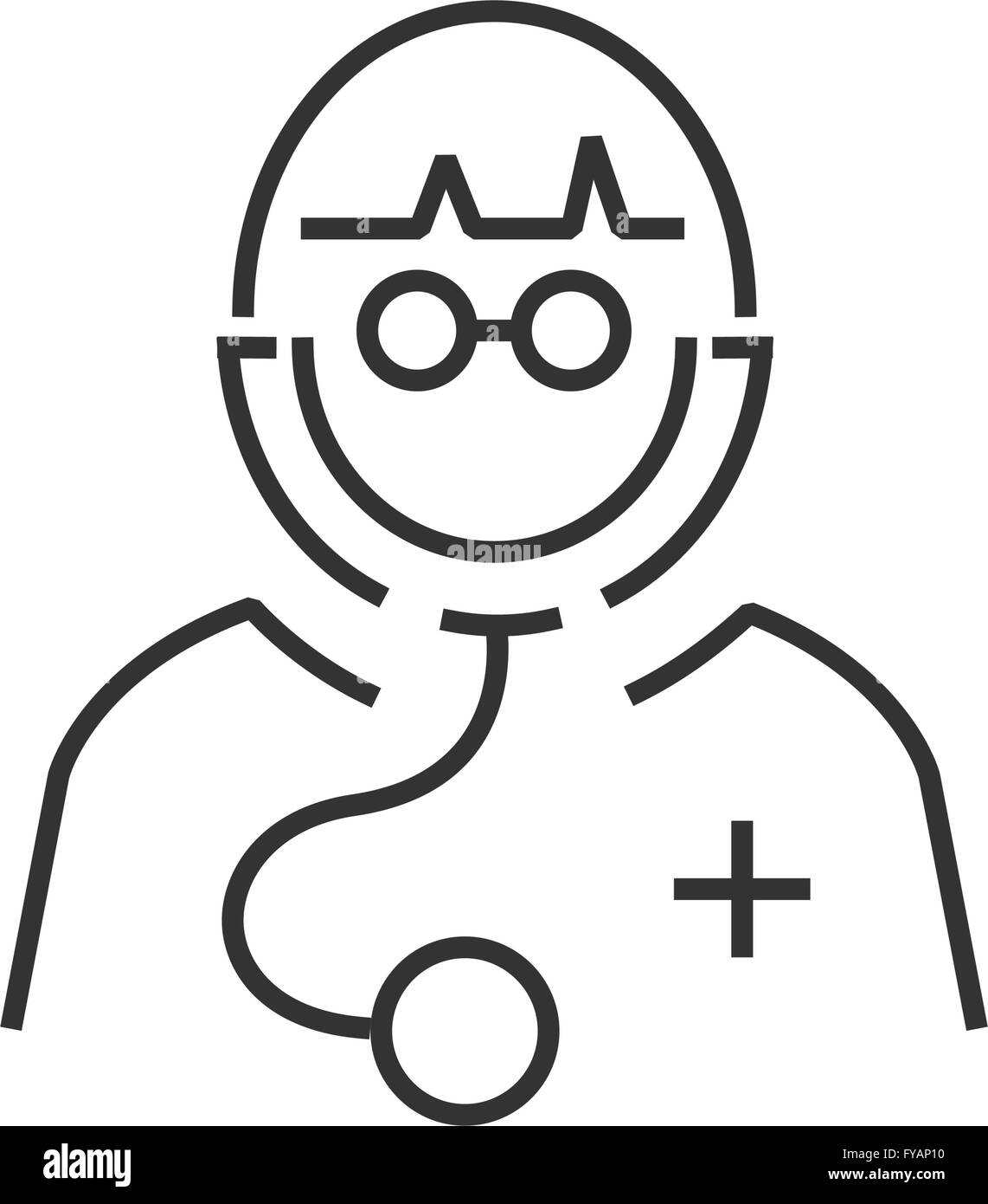 Liniensymbol Avatar Arzt Icon Design eps10. Stock Vektor
