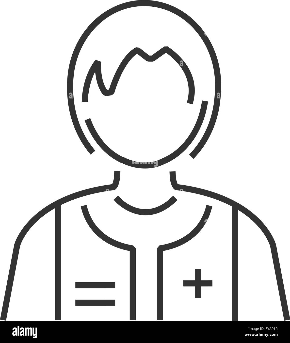 Linie Symbol Retter, medizinische avatar Stock Vektor