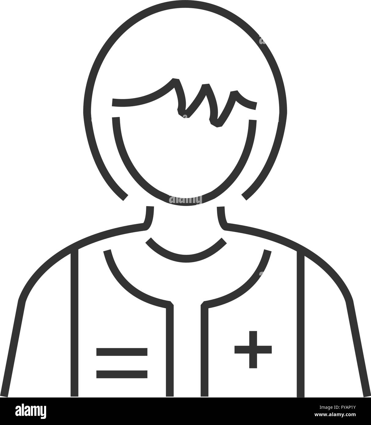 Symbol Frau Retter, medizinische Avatar-Linie Stock Vektor