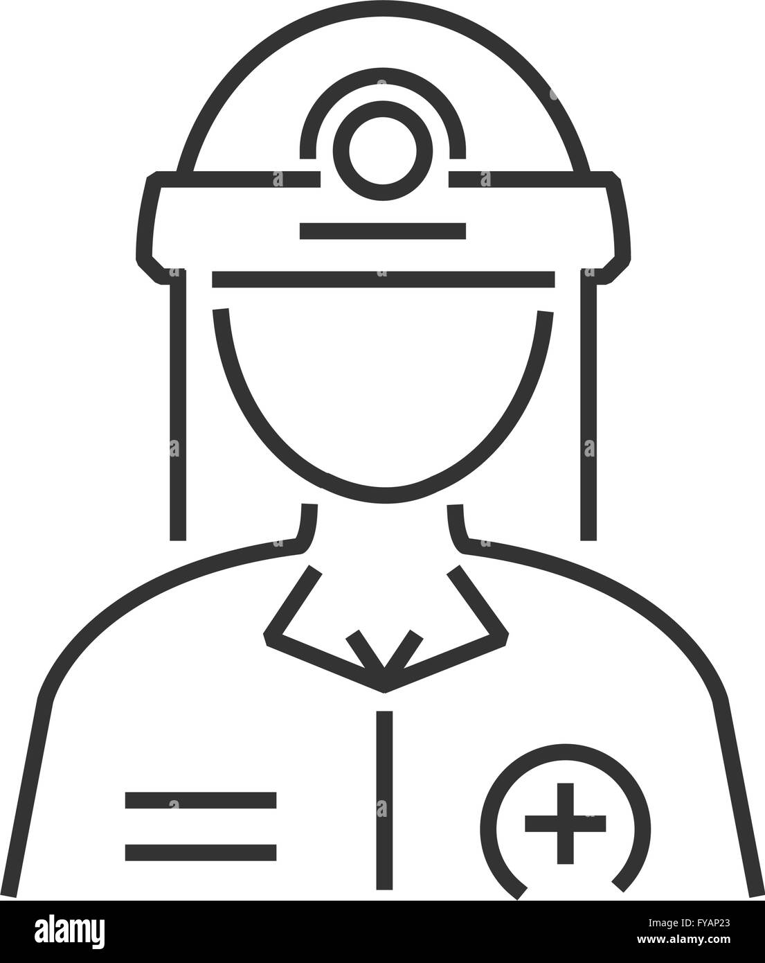 Linie Symbol Retter, medizinische Avatar Icon-design Stock Vektor