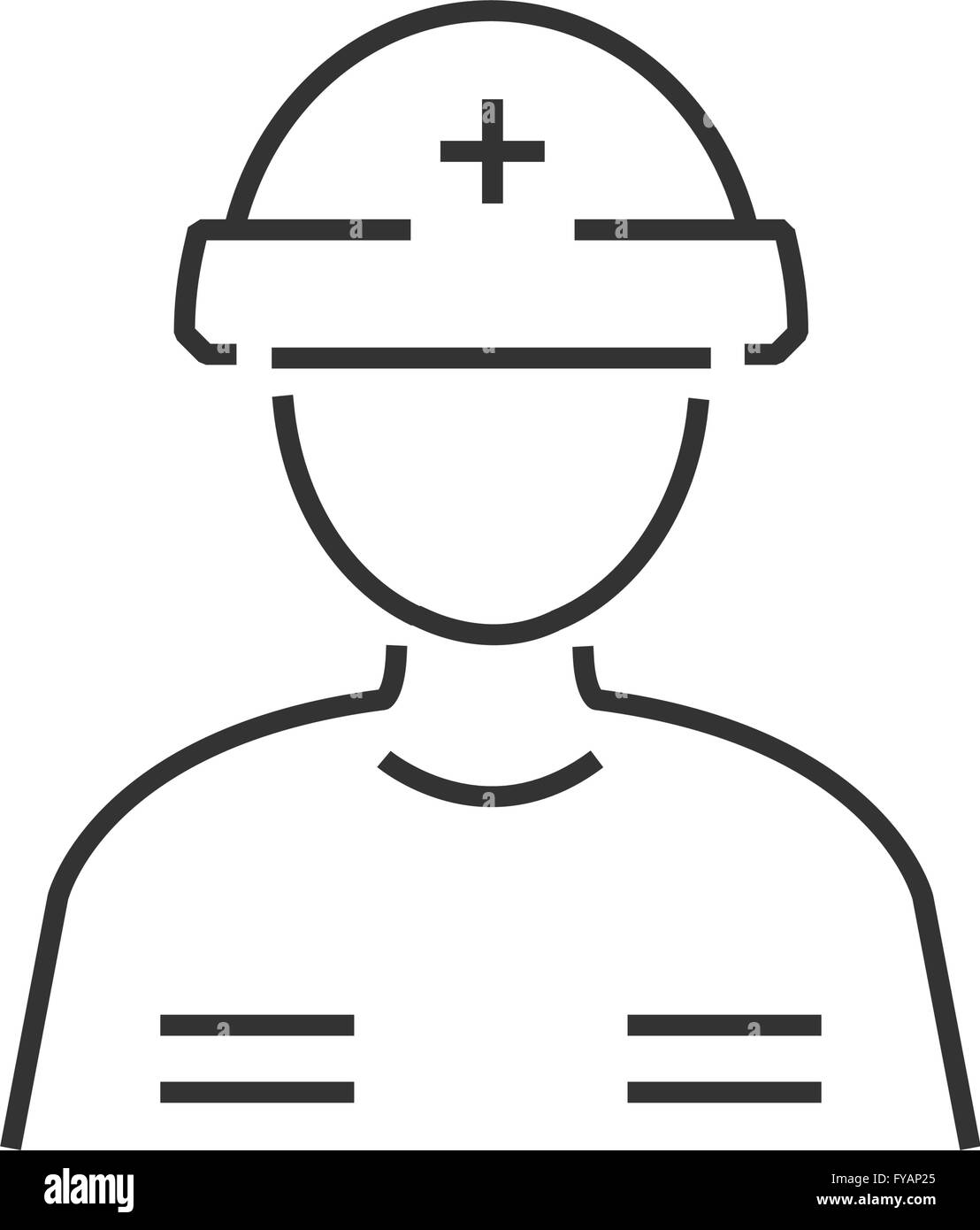 Linie Symbol Mann Retter, medizinische avatar Stock Vektor