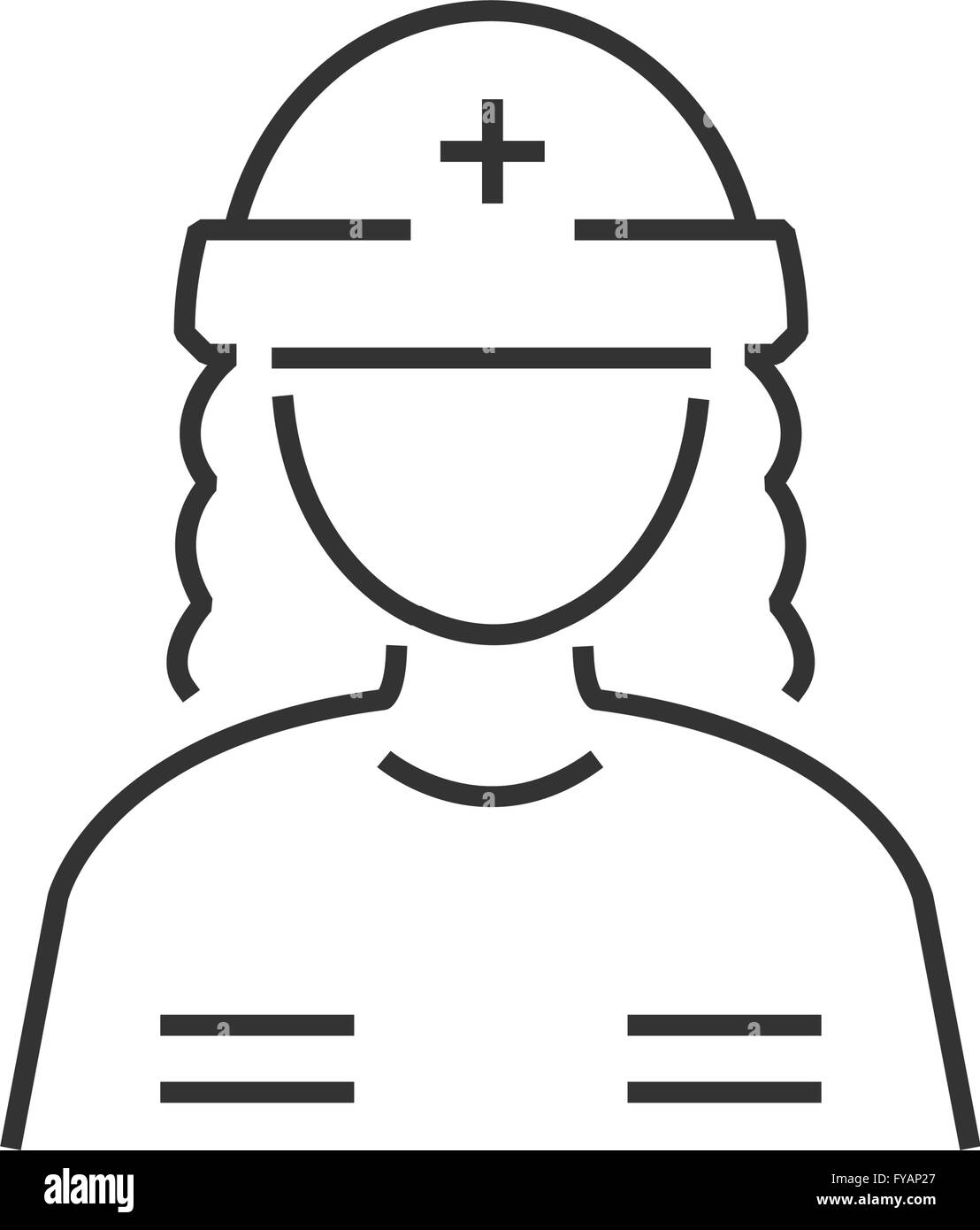 Linie Symbol Retter, medizinische Avatar, Frau Symbol Stock Vektor