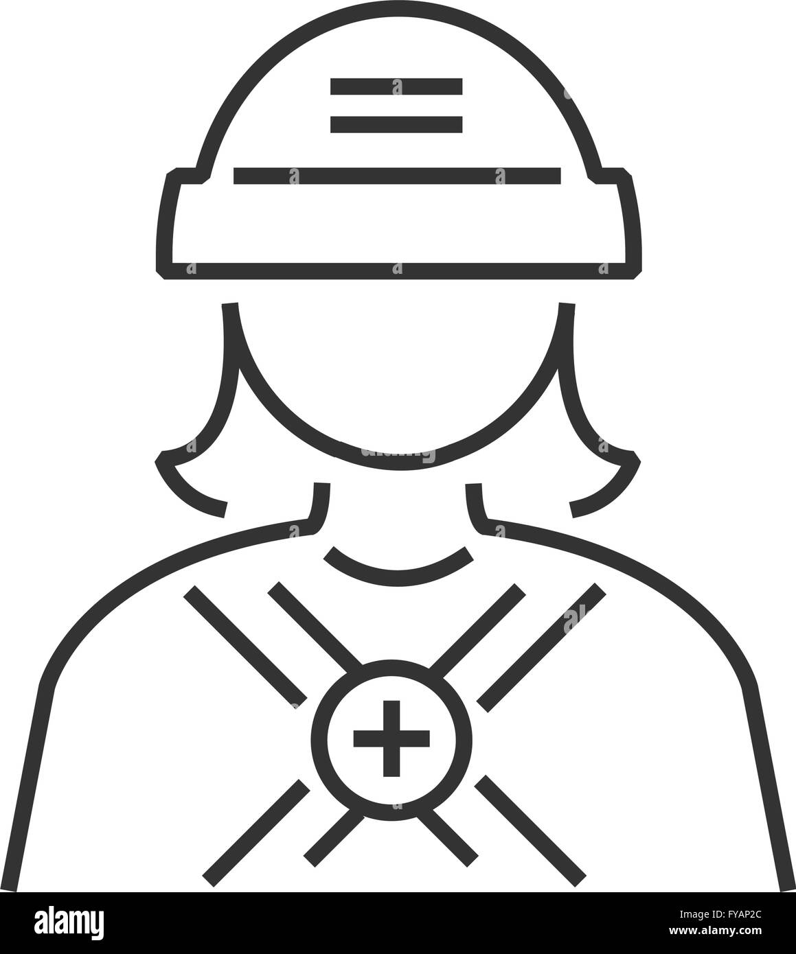 Line-Symbol Avatar Design Retter, medizinische Frau Stock Vektor