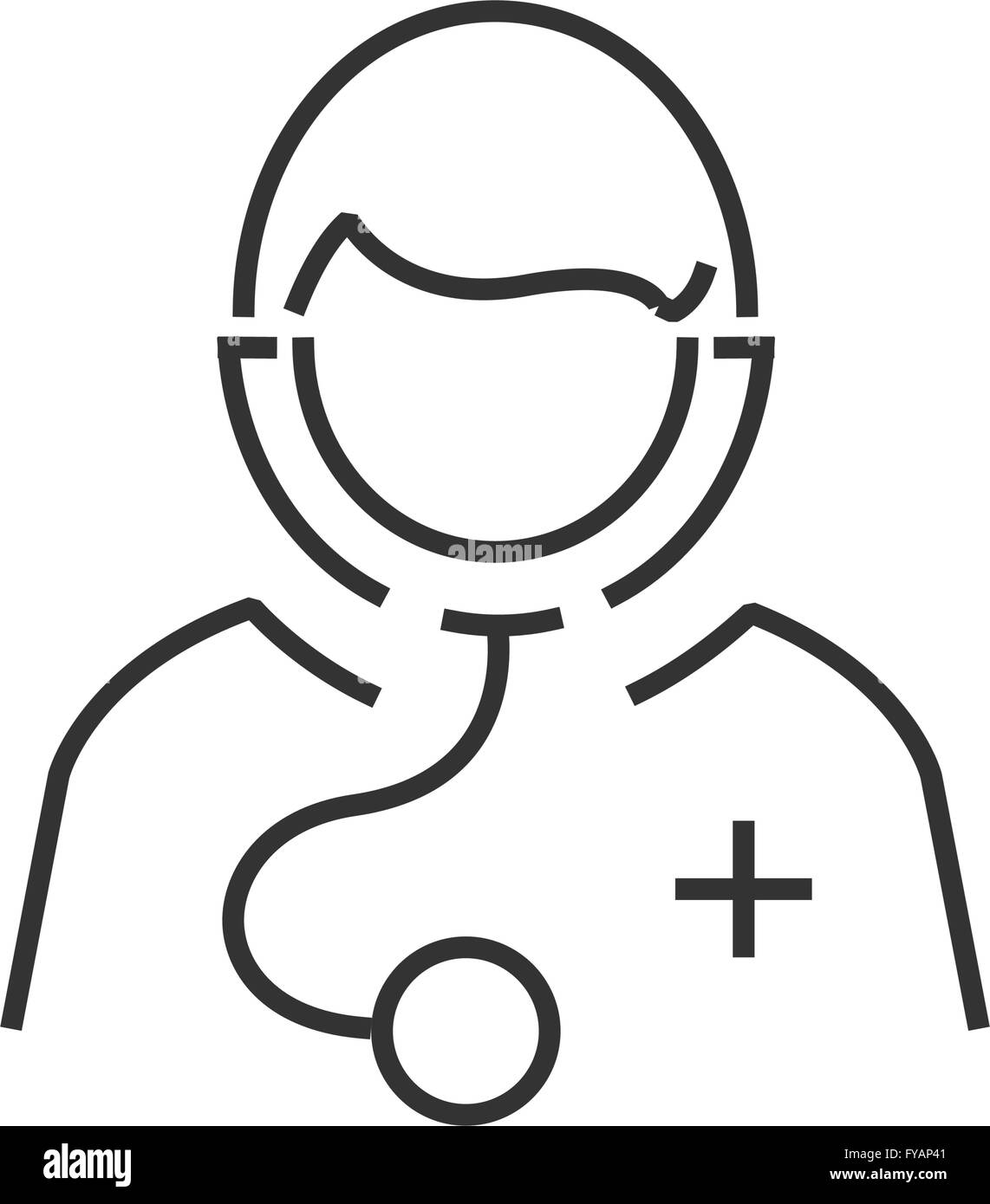 Liniensymbol Avatar Arzt-Symbol Stock Vektor