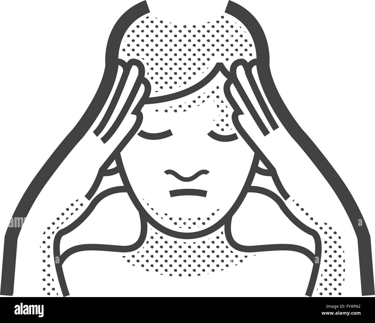 HNO-Heilkunde, Kopfschmerzen-Symbol Stock Vektor