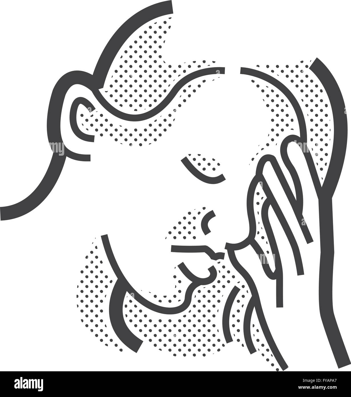 HNO-Heilkunde, Husten Icon-design Stock Vektor