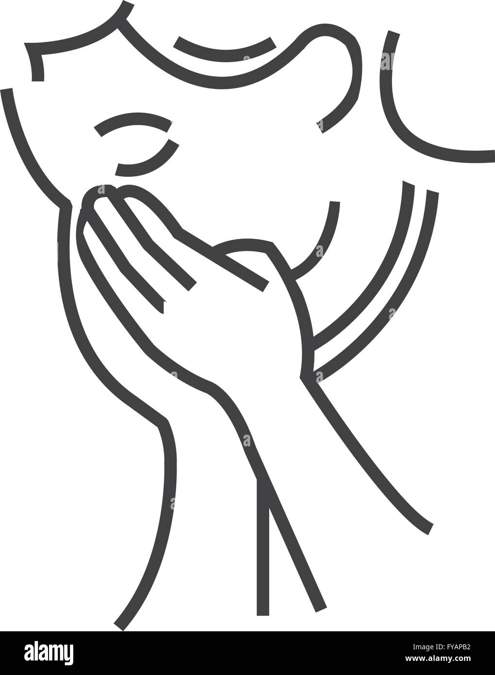 HNO-Heilkunde, Symbol, Liniensymbol Stil Husten Stock Vektor