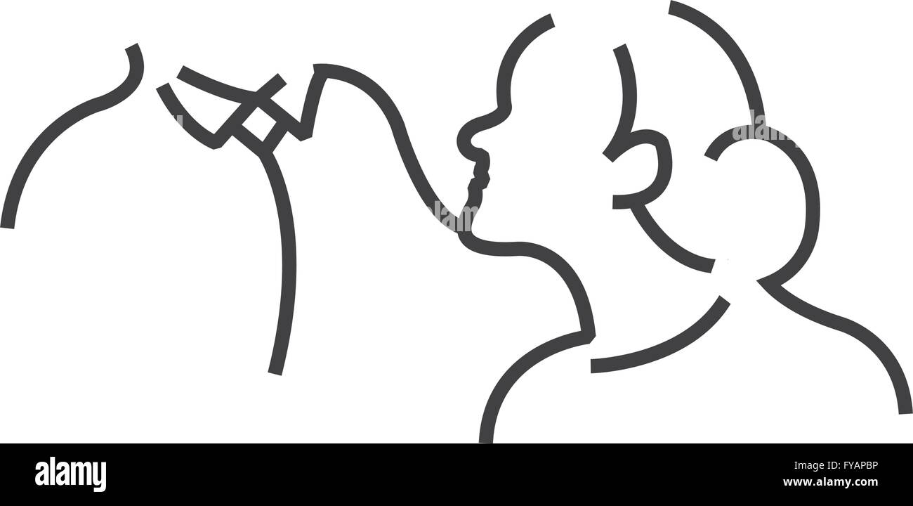 Symbol-Arzt untersuchen, Liniensymbol Stil Stock Vektor