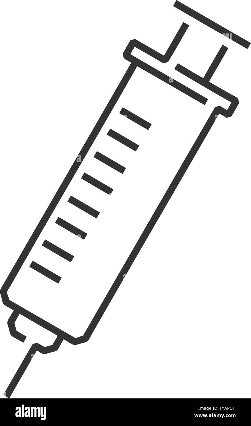 Liniensymbol medizinische Gerätesymbol, Spritze Stock Vektor
