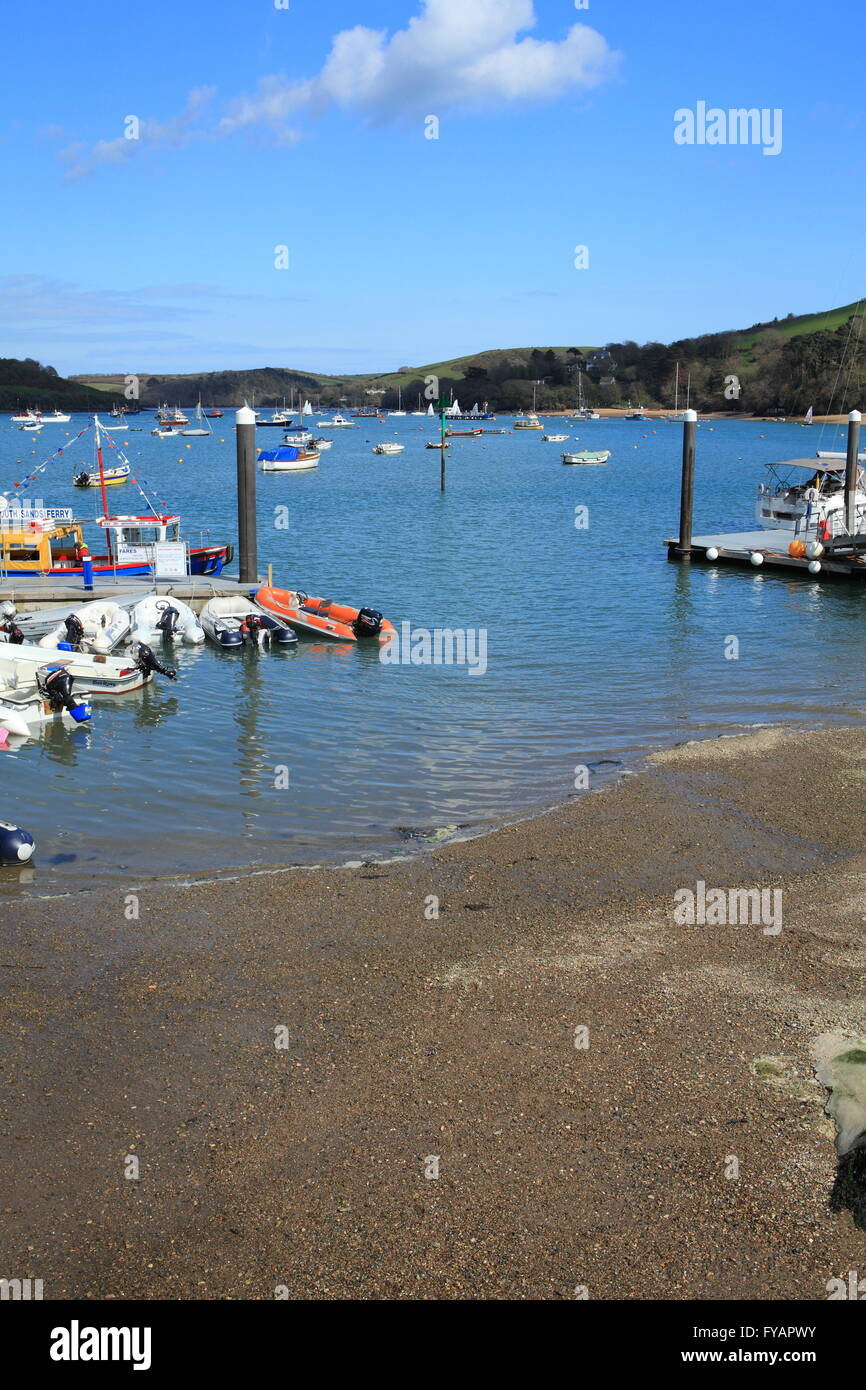 Hafen von Salcombe, Frühling Ansicht, South Hams, Devon, England, UK Stockfoto