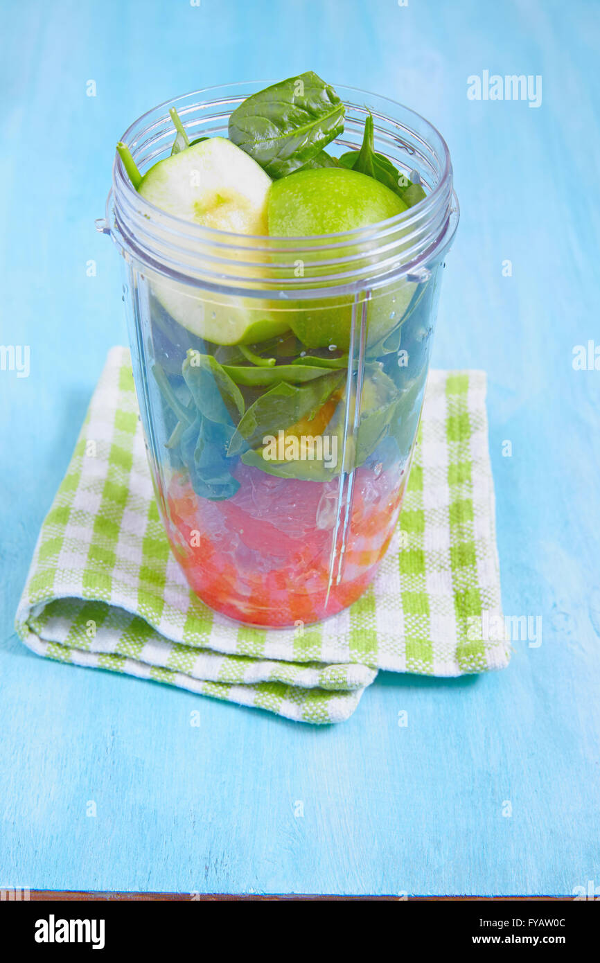 Grüner Smoothie Zutaten Stockfoto