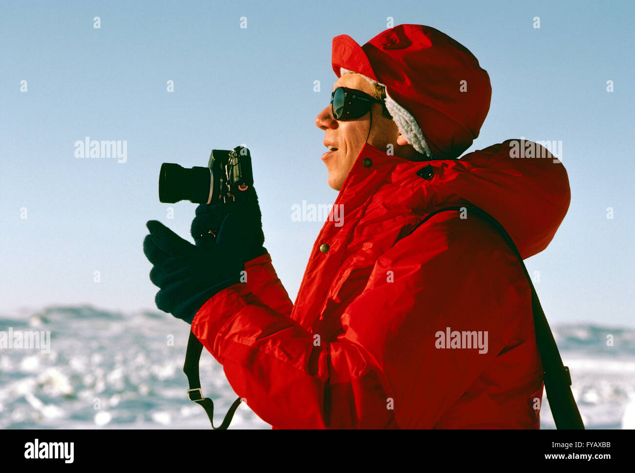 Professioneller Fotograf H. Mark Weidman arbeiten in der kanadischen Arktis Stockfoto