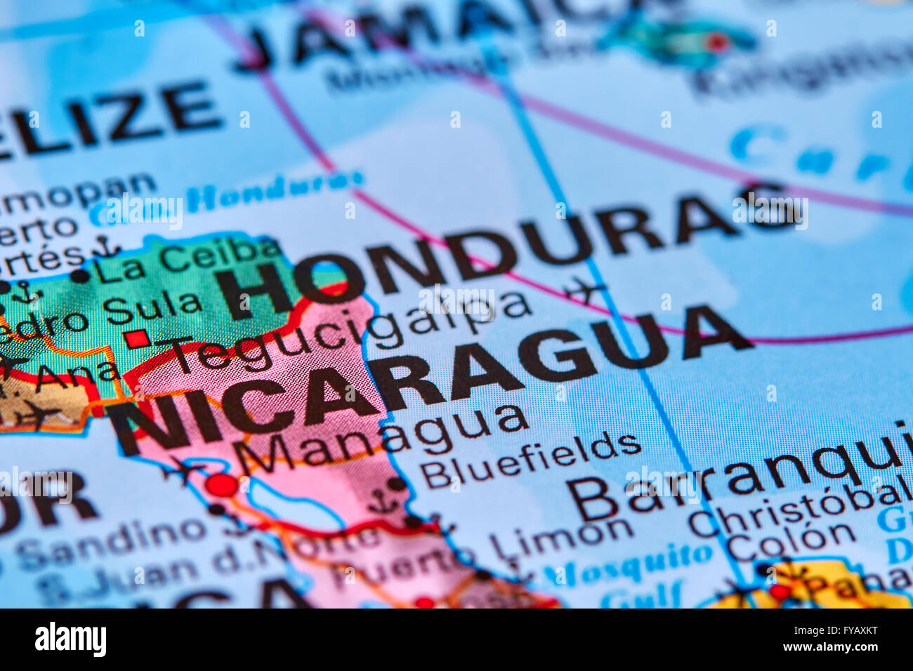 Nicaragua Map Stockfotos und bilder Kaufen Alamy