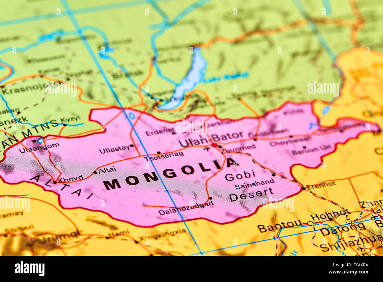Mongolei, Land in Asien auf der Weltkarte Stockfotografie - Alamy
