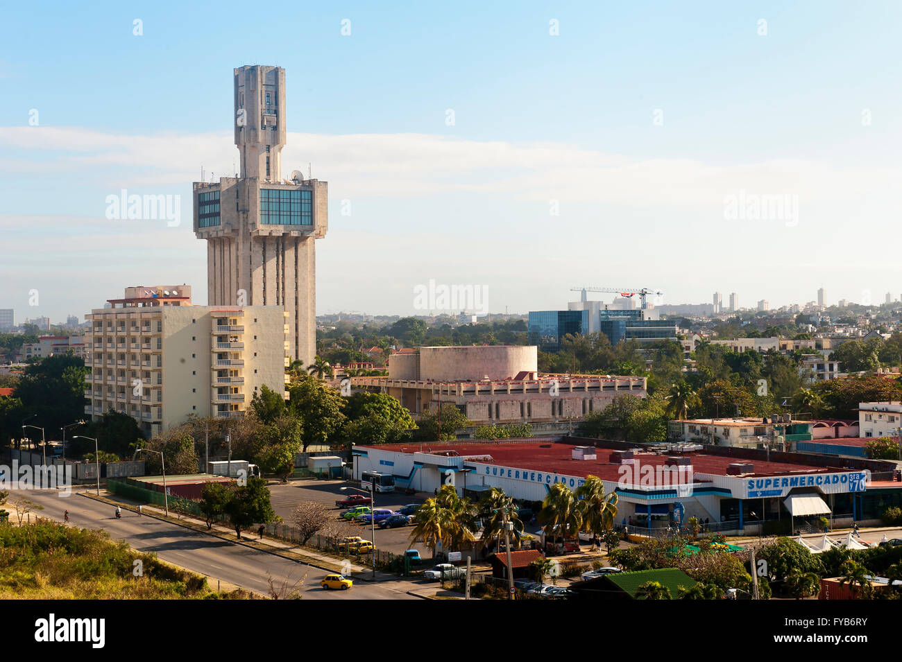 Russische Botschaft, Miramar Vorort, Havanna, Kuba Stockfoto