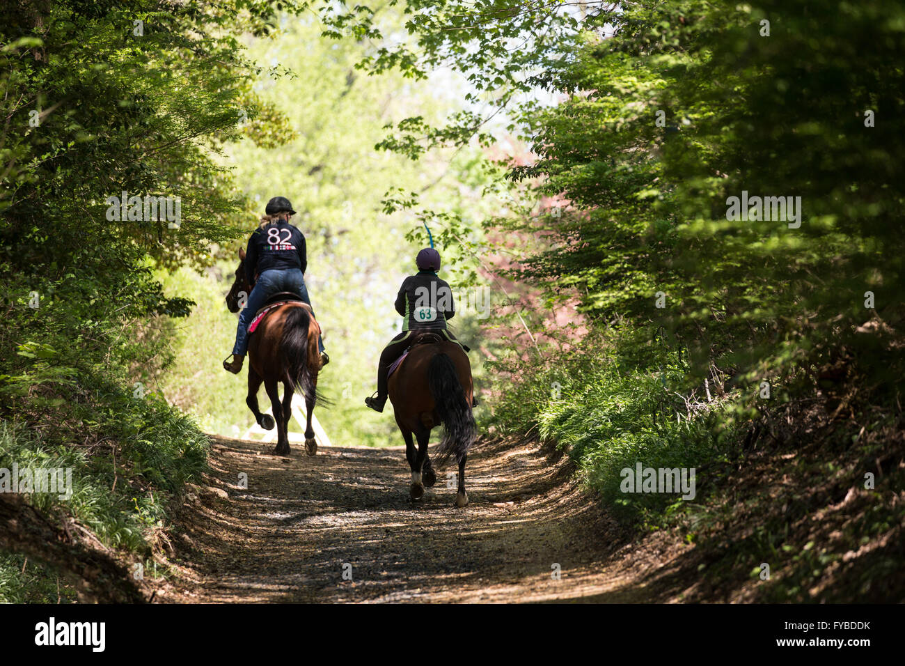 Trail Rider Club eine Tempo für einen guten Zweck in einem Park zu tun. Stockfoto