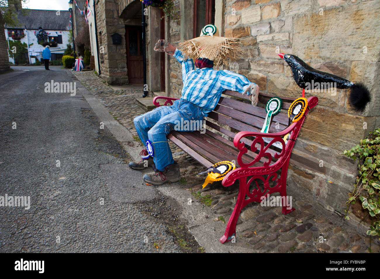 Wray, Lancaster, UK handmade Scarecrow Festival Messe Lancaster caton Dorf Garten Gärten Bauernhof Landwirt Landwirtschaft Ausstellung Stockfoto