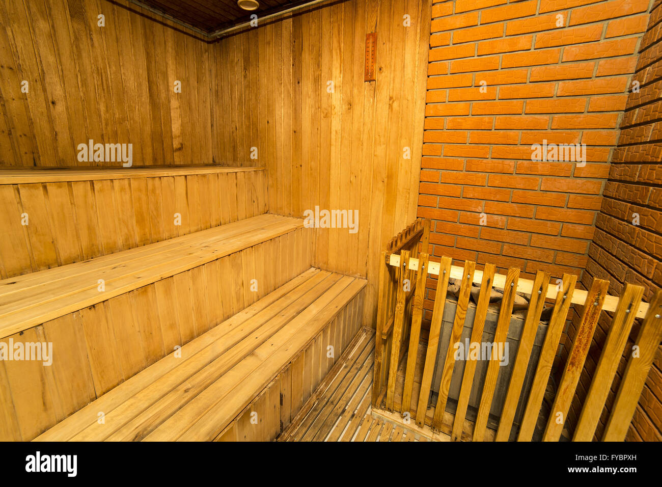 Sauna-Innenraum Stockfoto