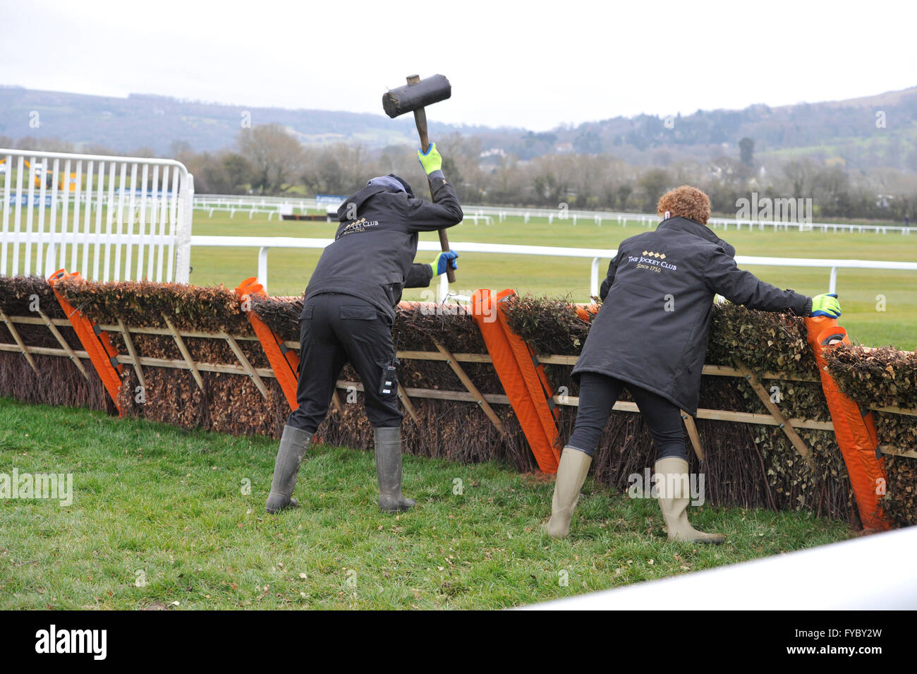 Cheltenham Gold Cup Day 18.03.16 ersetzt eine Hürde Stockfoto